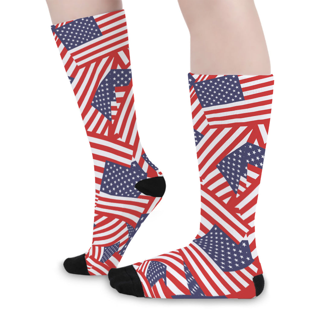 Independence Day USA Flag Pattern Print Long Socks