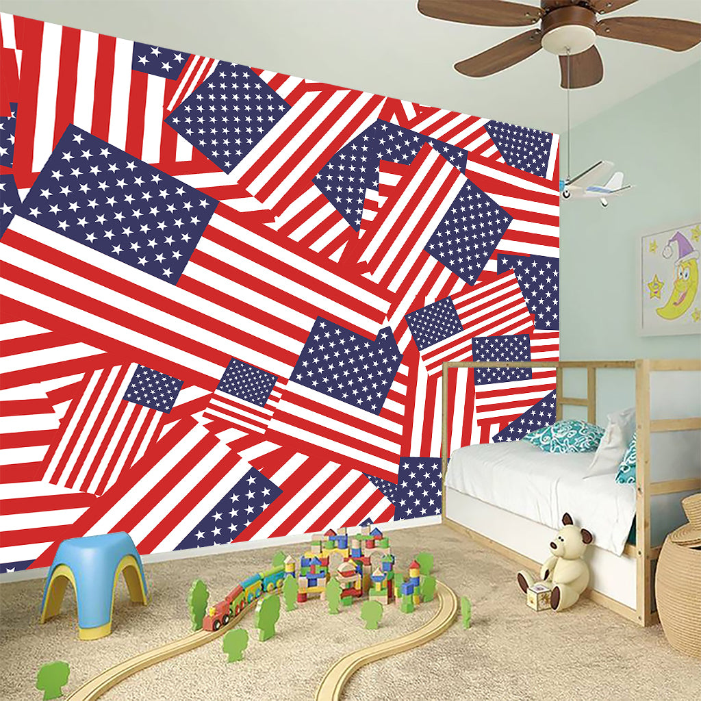 Independence Day USA Flag Pattern Print Wall Sticker