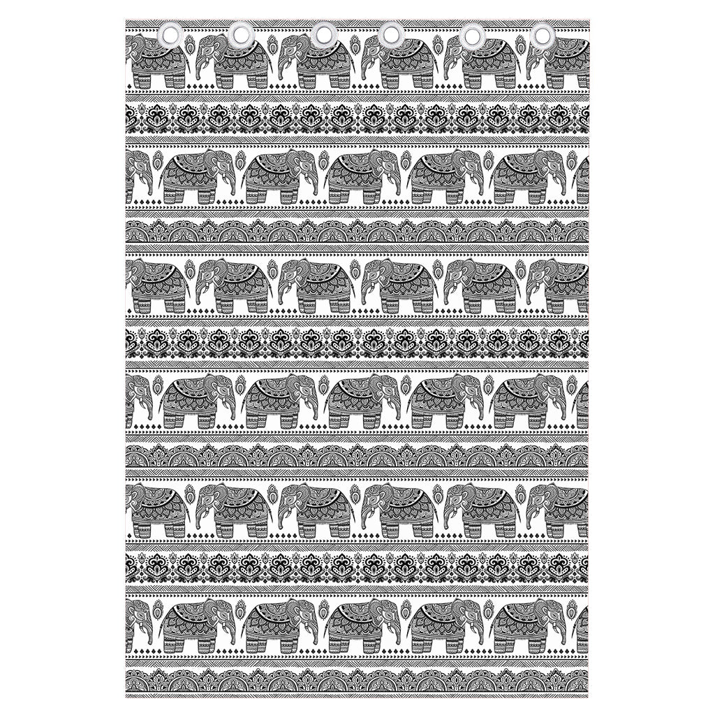 Indian Bohemian Elephant Pattern Print Curtain