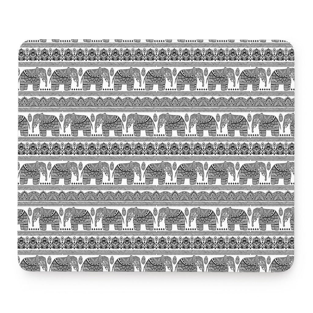 Indian Bohemian Elephant Pattern Print Mouse Pad