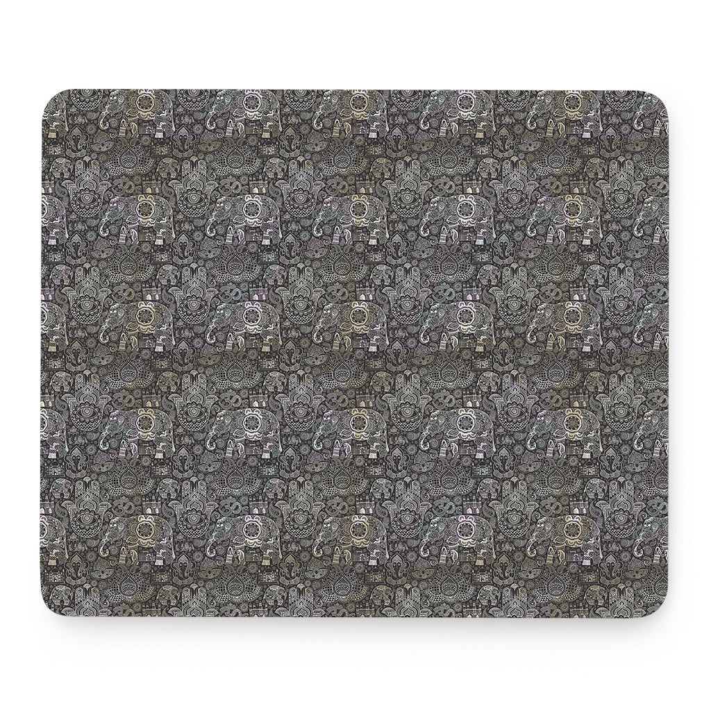 Indian Boho Elephant Pattern Print Mouse Pad