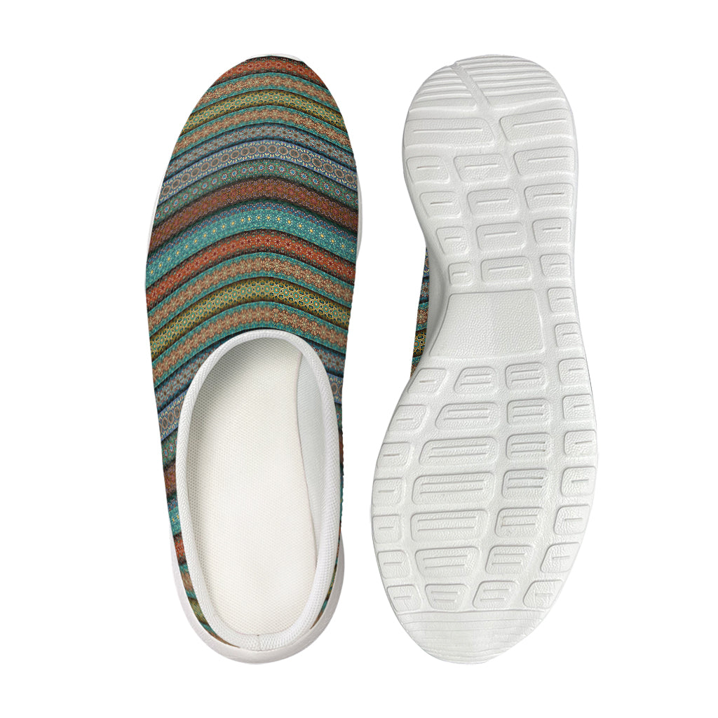 Indian Ethnic Pattern Print Mesh Casual Shoes