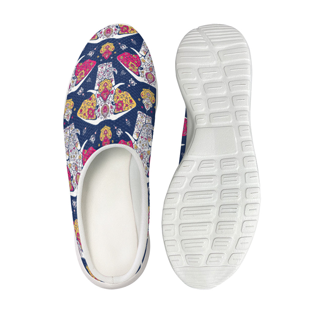 Indian Floral Elephant Pattern Print Mesh Casual Shoes