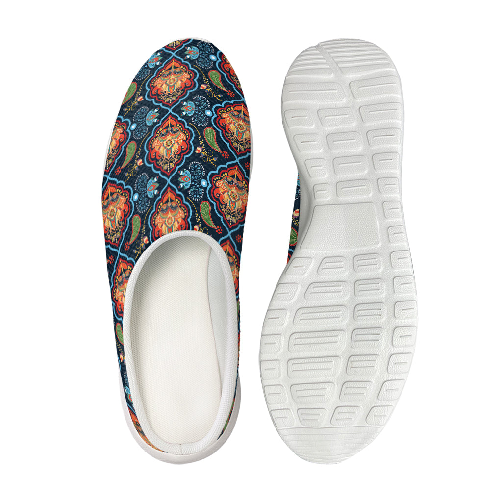 Indian Floral Paisley Pattern Print Mesh Casual Shoes