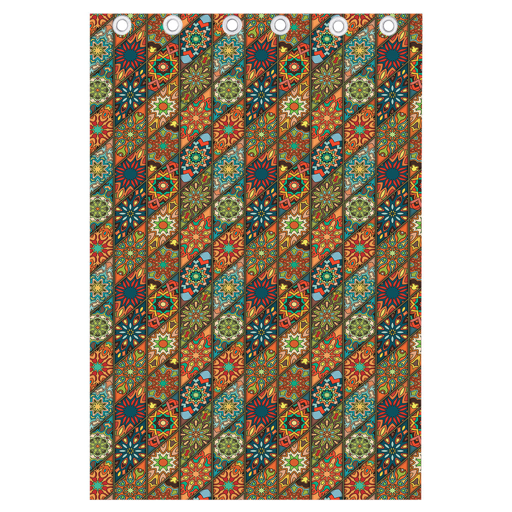 Indian Floral Patchwork Pattern Print Curtain