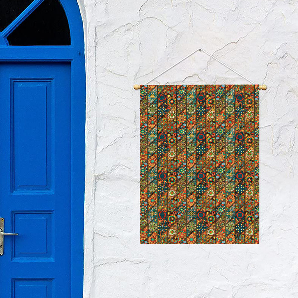 Indian Floral Patchwork Pattern Print Garden Flag