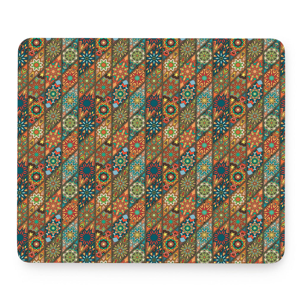 Indian Floral Patchwork Pattern Print Mouse Pad