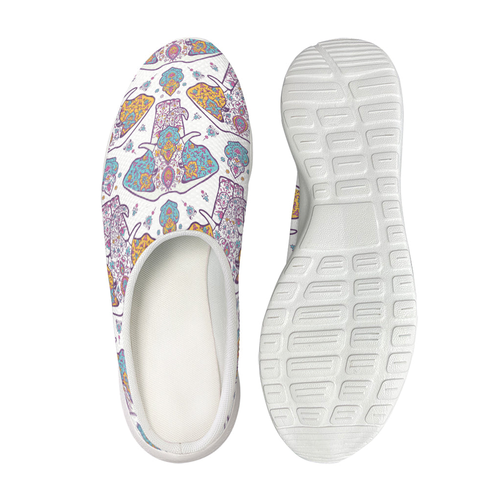 Indian Flower Elephant Pattern Print Mesh Casual Shoes