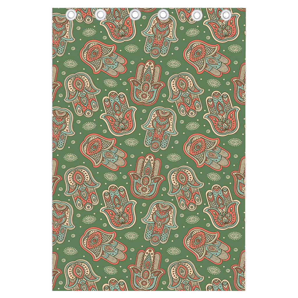 Indian Hamsa Pattern Print Curtain