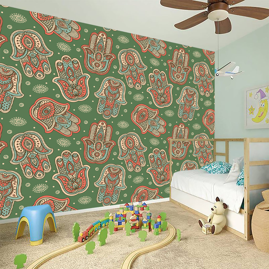 Indian Hamsa Pattern Print Wall Sticker