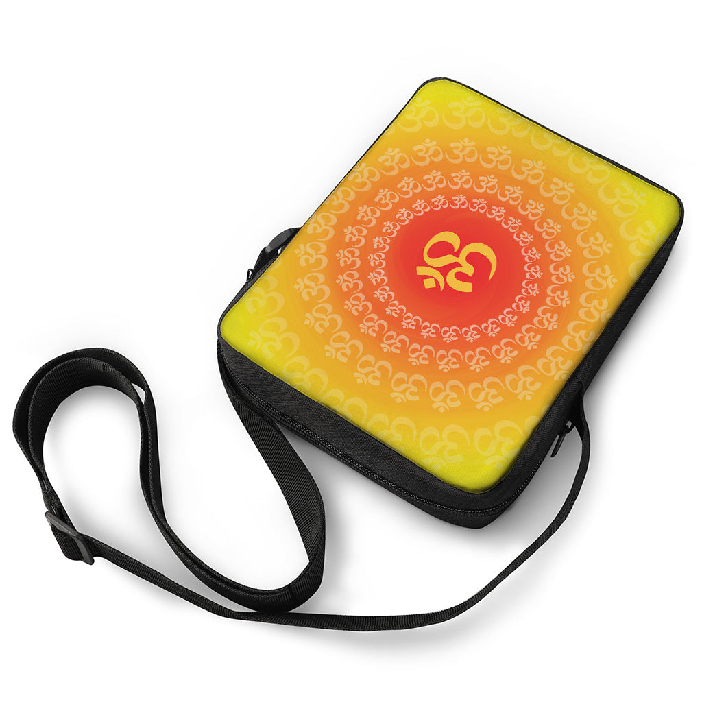 Indian Om Sign Print Rectangular Crossbody Bag