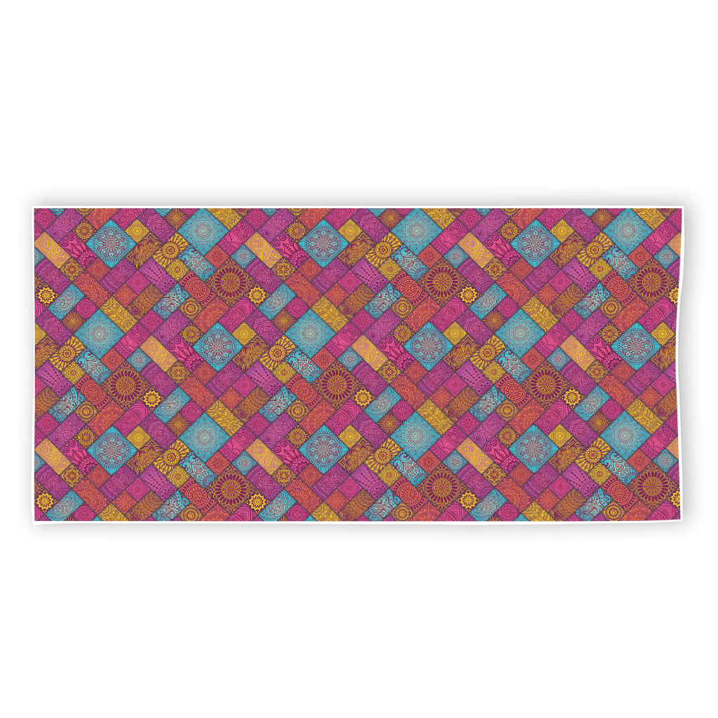 Indian Patchwork Pattern Print Beach Towel