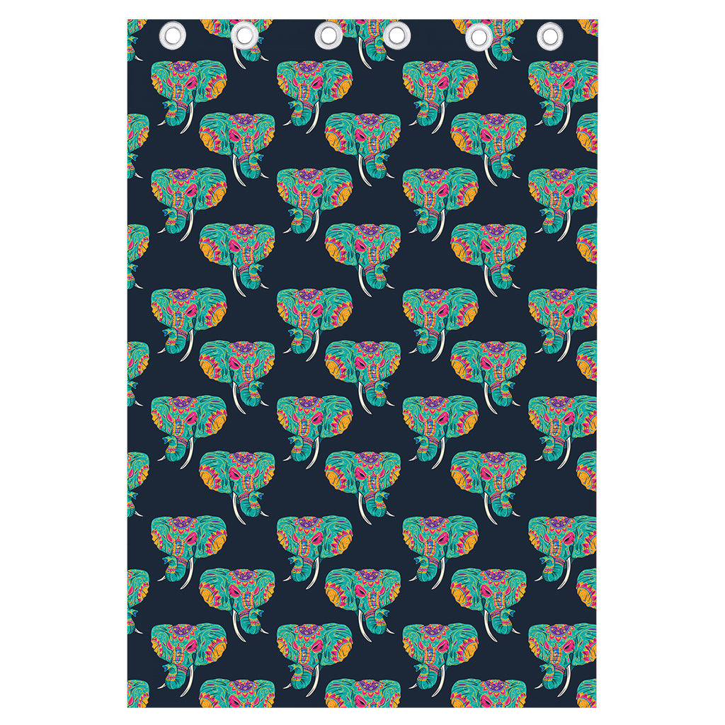 Indian Tribal Elephant Pattern Print Curtain