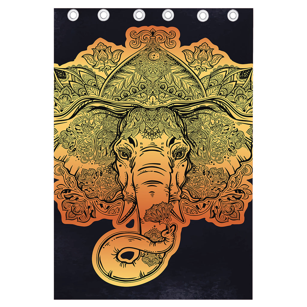 Indian Tribal Spiritual Elephant Print Curtain