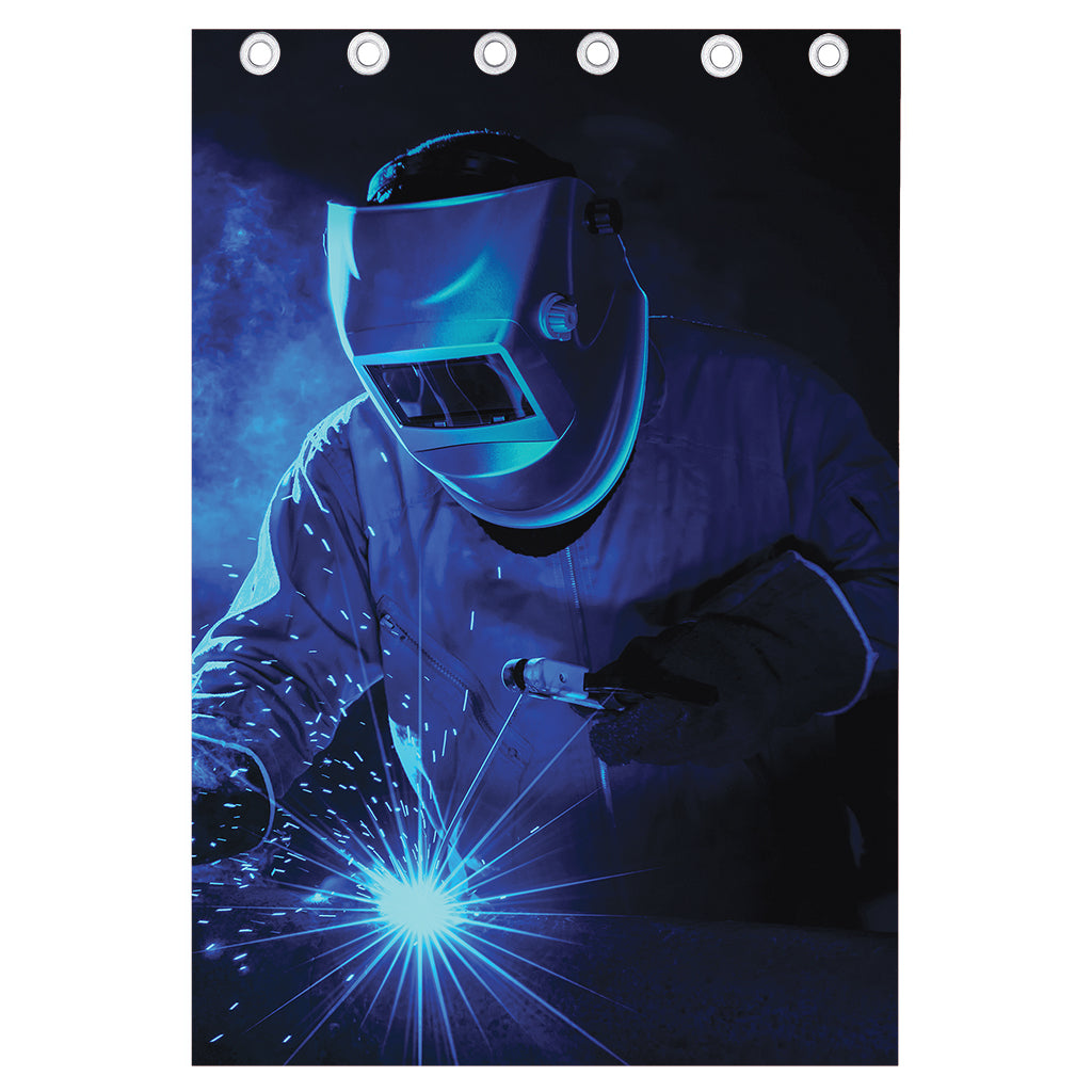 Industrial Welder Print Curtain
