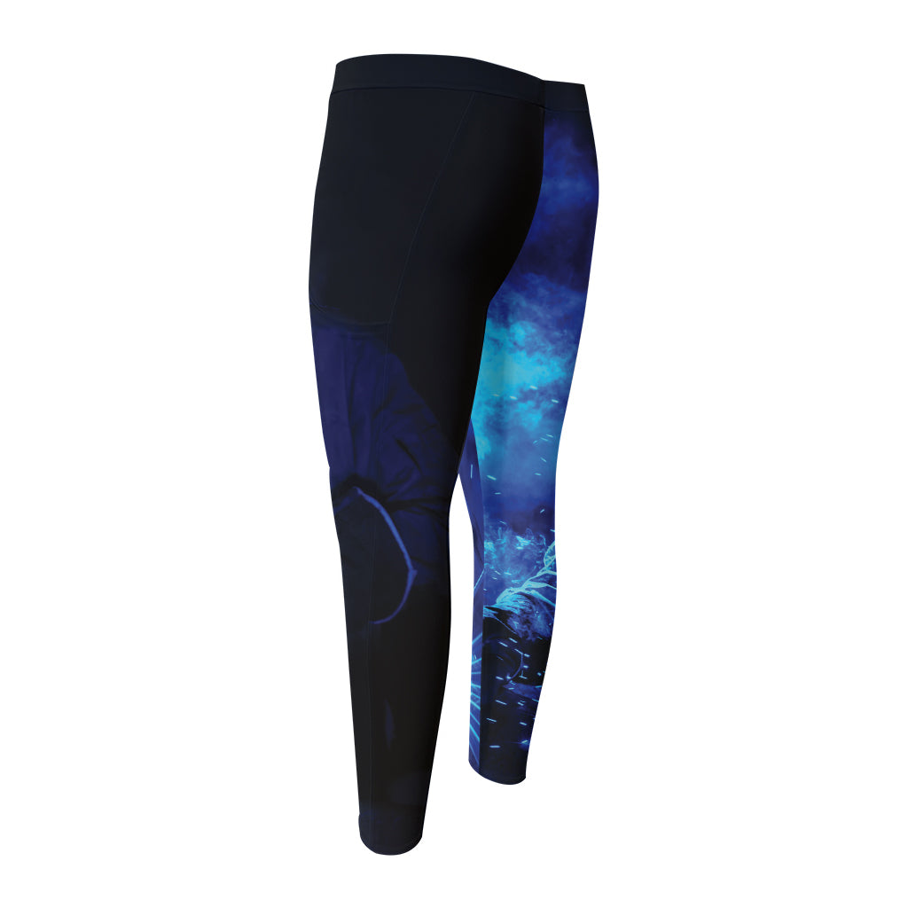 Industrial Welder Print Men's Compression Pants