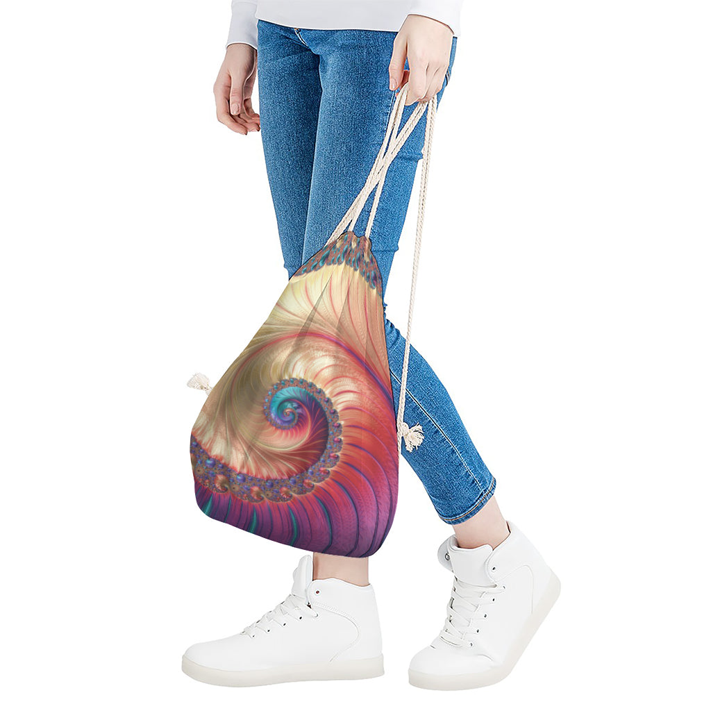 Infinite Fractal Print Drawstring Bag