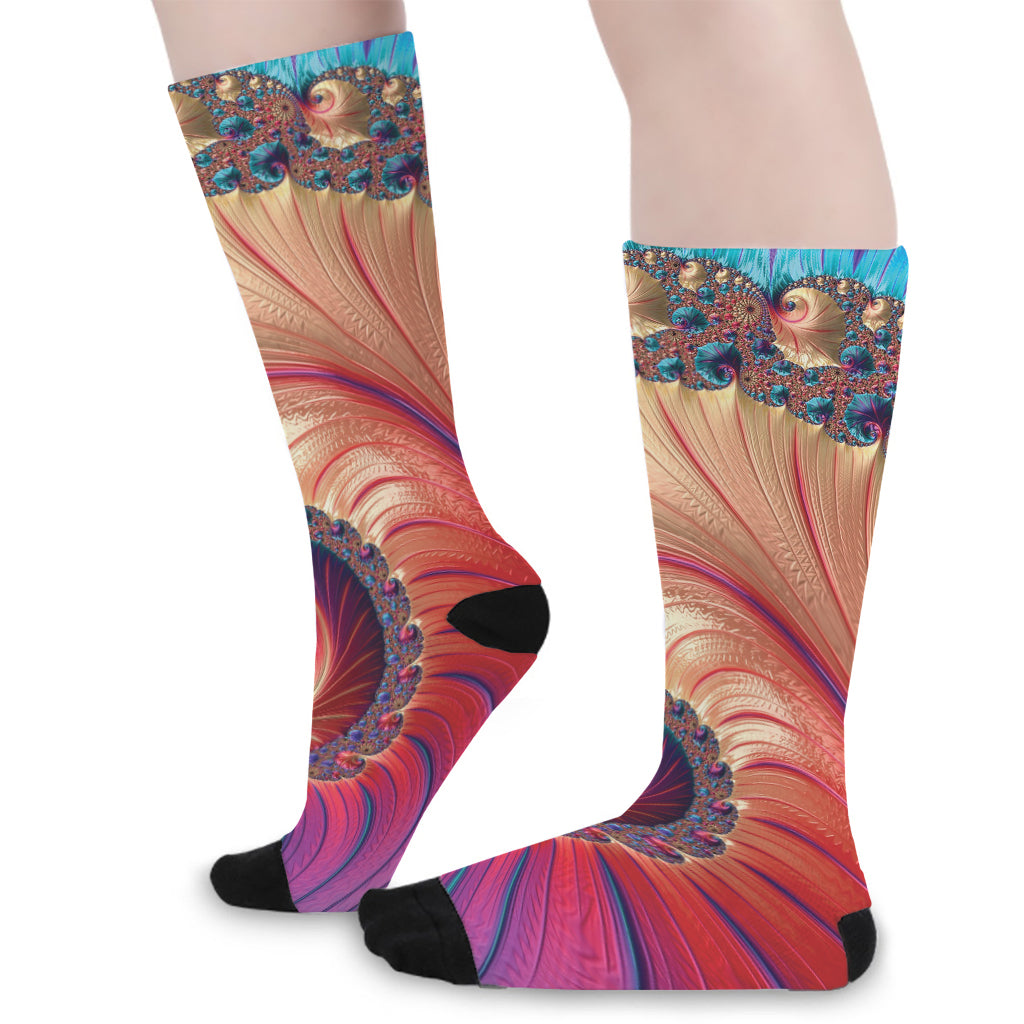 Infinite Fractal Print Long Socks