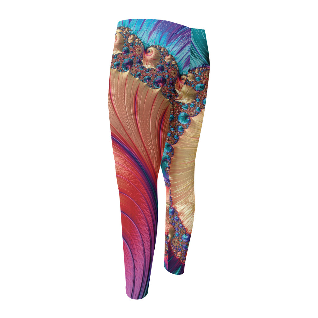 Infinite Fractal Print Men's Compression Pants