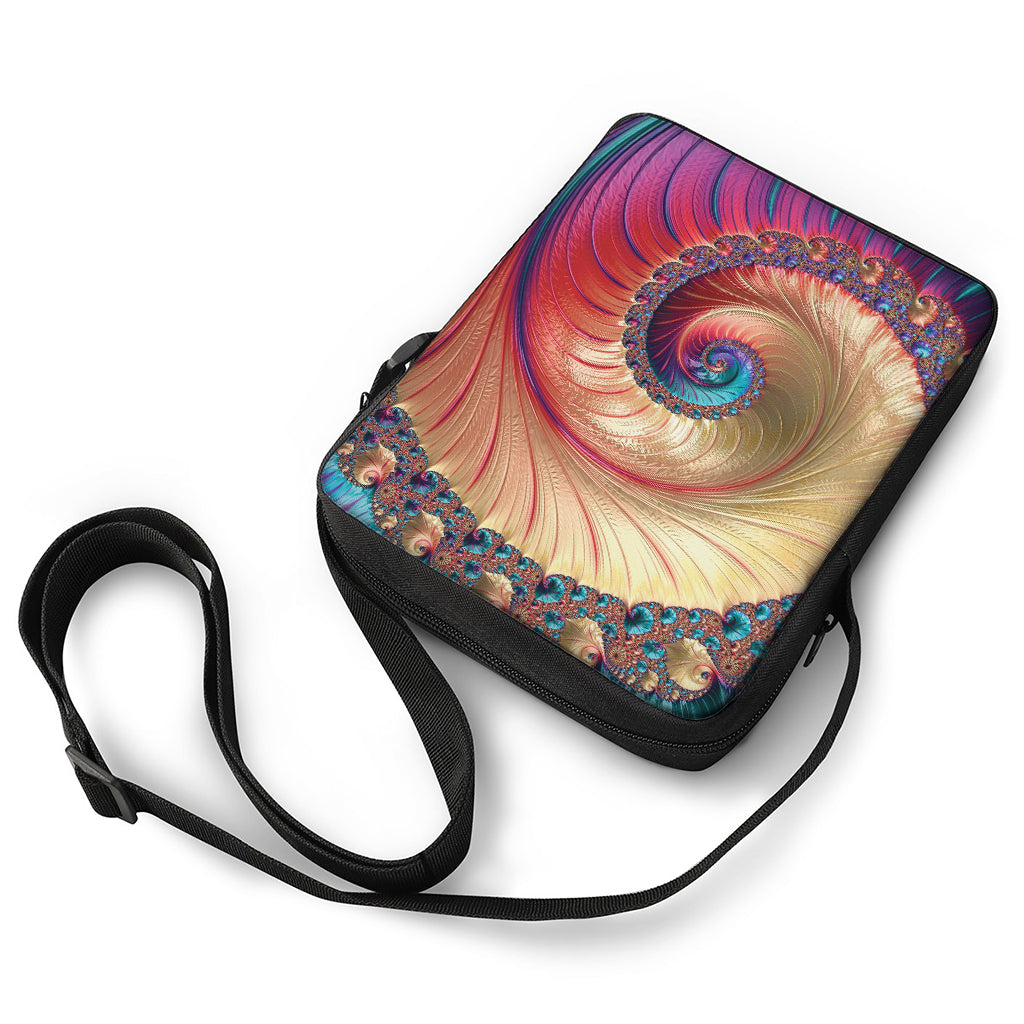 Infinite Fractal Print Rectangular Crossbody Bag