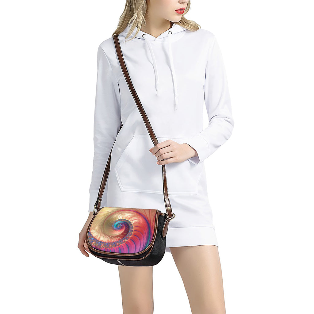 Infinite Fractal Print Saddle Bag
