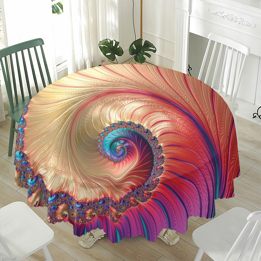 Infinite Fractal Print Waterproof Round Tablecloth