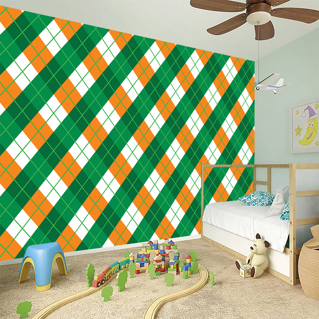 Irish Argyle Pattern Print Wall Sticker