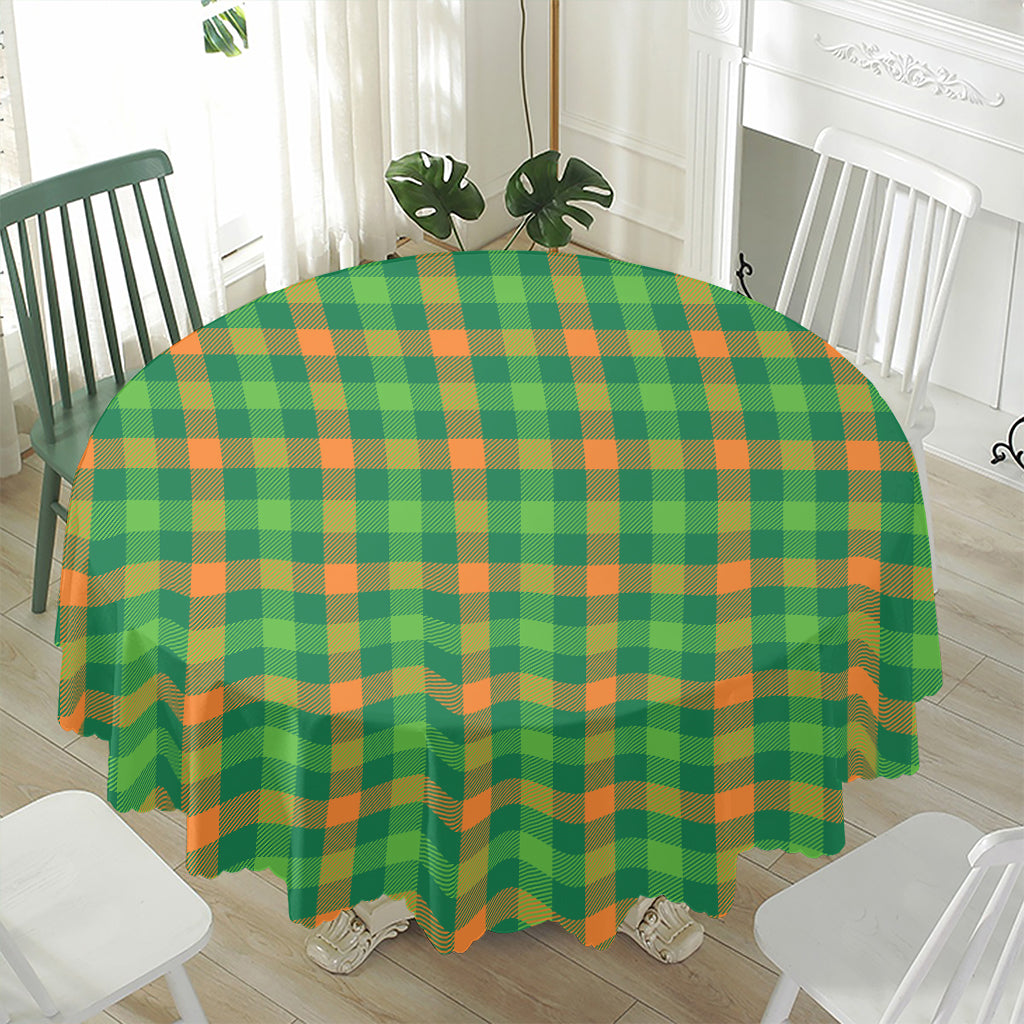 Irish Buffalo Check Pattern Print Waterproof Round Tablecloth