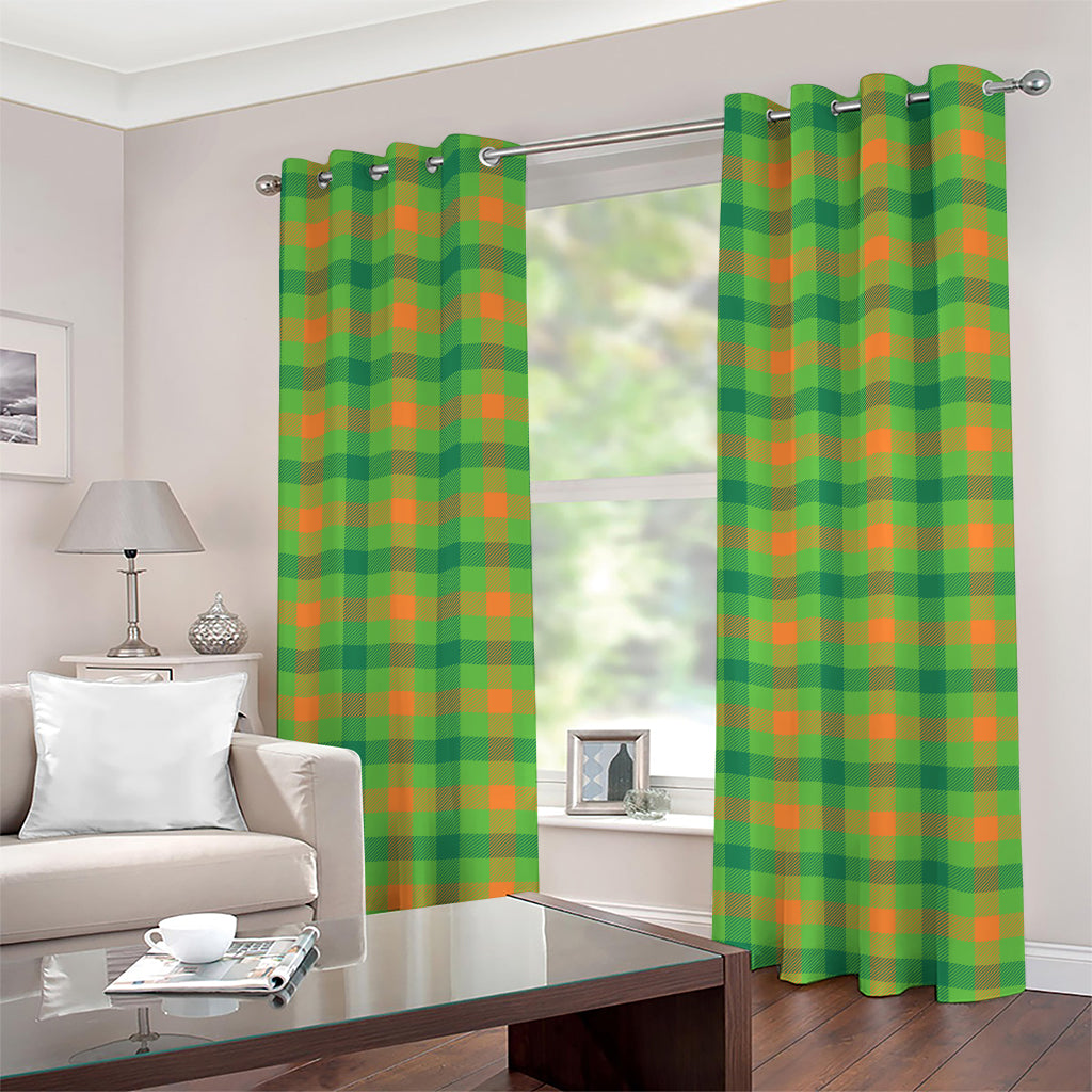 Irish Buffalo Plaid Pattern Print Grommet Curtains