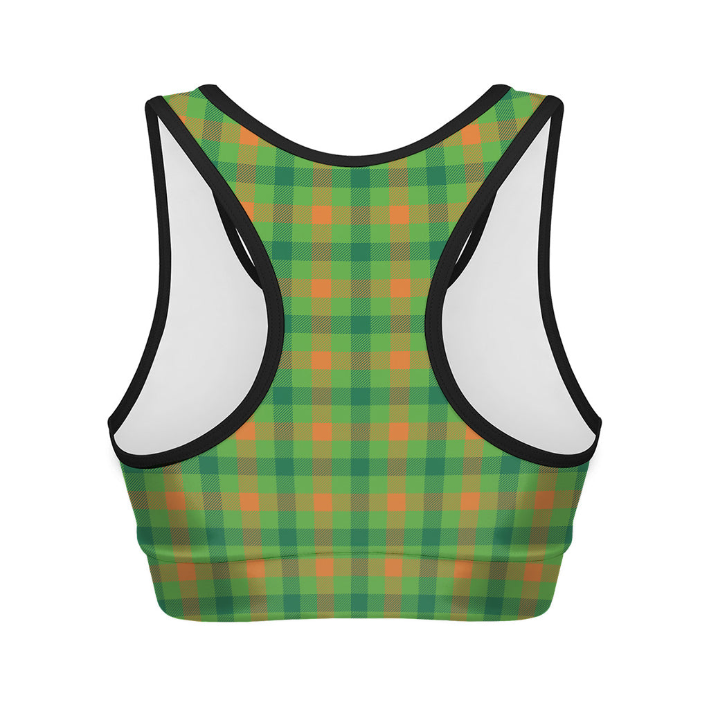 Irish Buffalo Plaid Pattern Print Women's Sports Bra