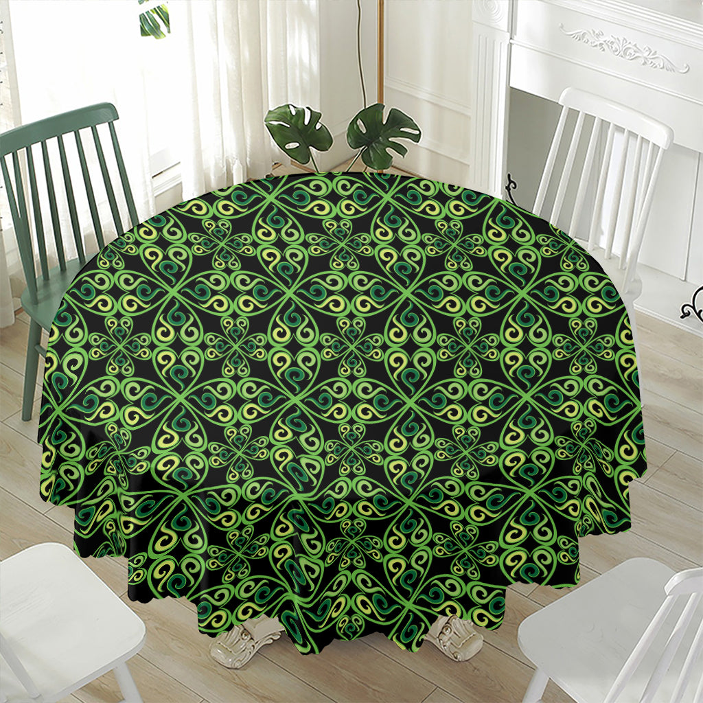 Irish Celtic Symbol Pattern Print Waterproof Round Tablecloth