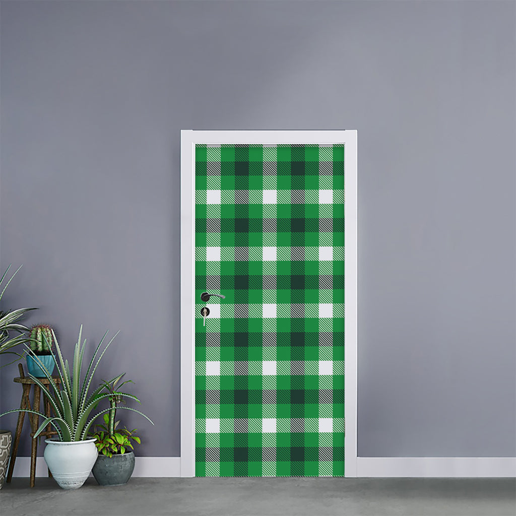 Irish Check Saint Patrick's Day Print Door Sticker