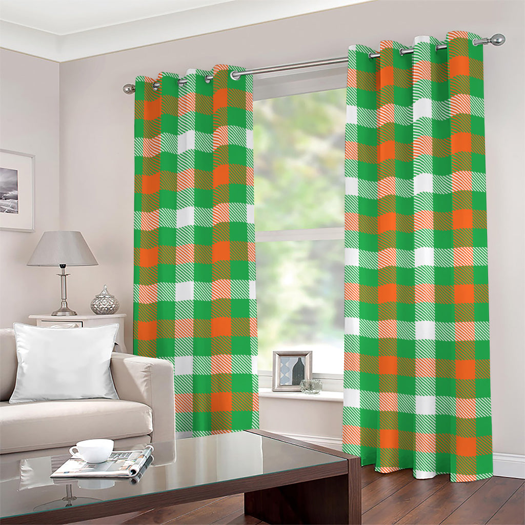 Irish Checkered St. Patrick's Day Print Grommet Curtains