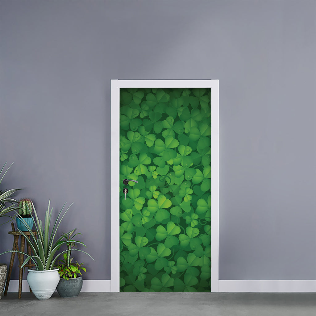 Irish Clover St. Patrick's Day Print Door Sticker