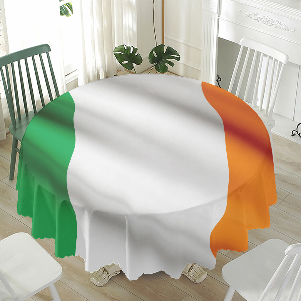 Irish Flag Print Waterproof Round Tablecloth