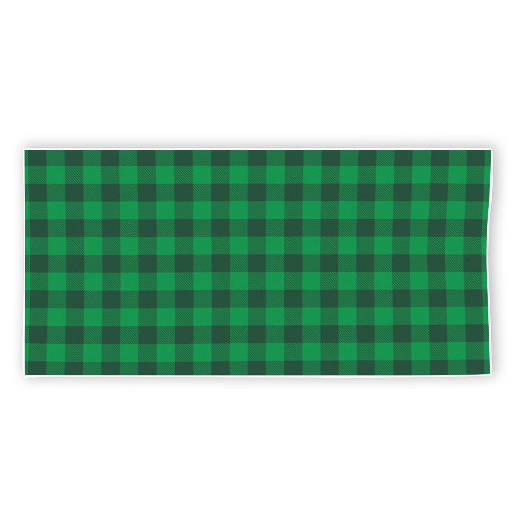 Irish Green Buffalo Check Pattern Print Beach Towel