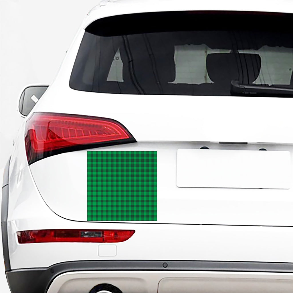 Irish Green Buffalo Check Pattern Print Car Sticker
