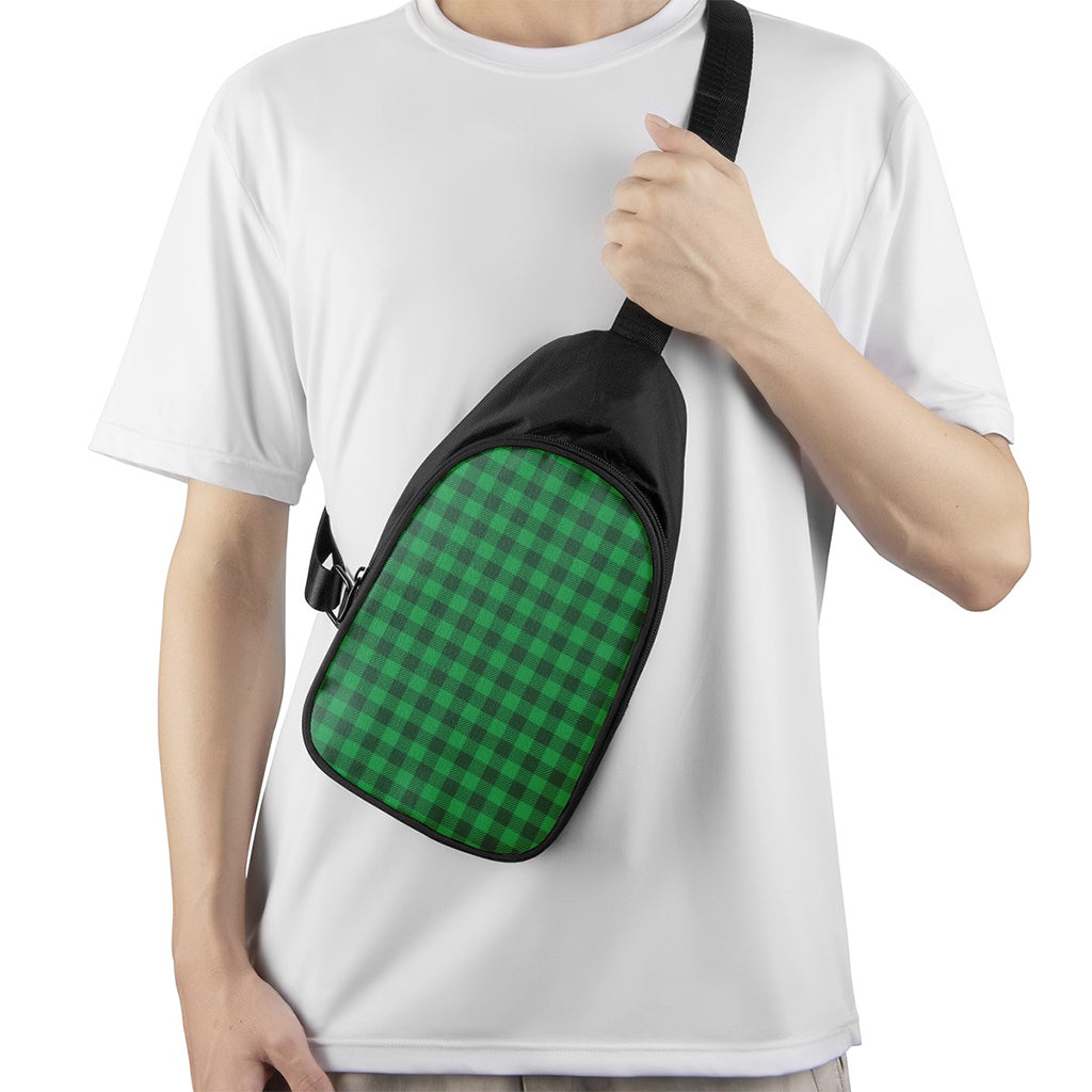 Irish Green Buffalo Check Pattern Print Chest Bag