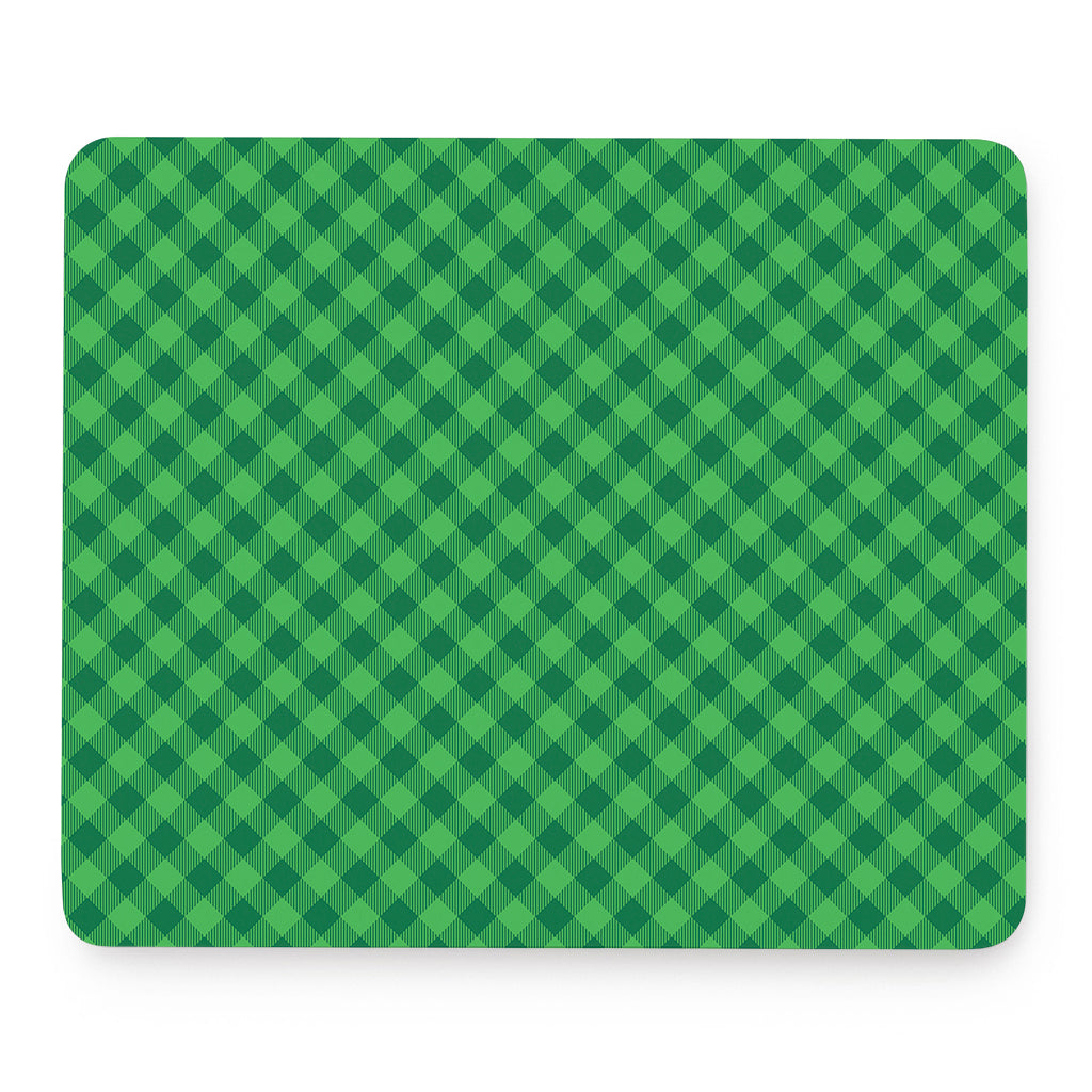 Irish Green Buffalo Plaid Print Mouse Pad