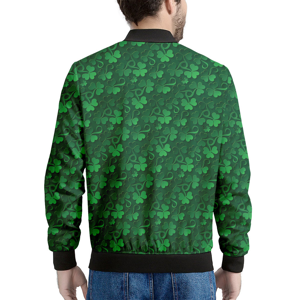 Irish Leaf St. Patrick's Day Print Men's Bomber Jacket