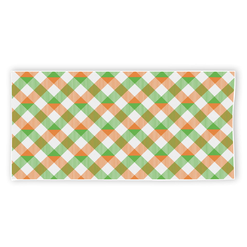 Irish Plaid Saint Patrick's Day Print Beach Towel