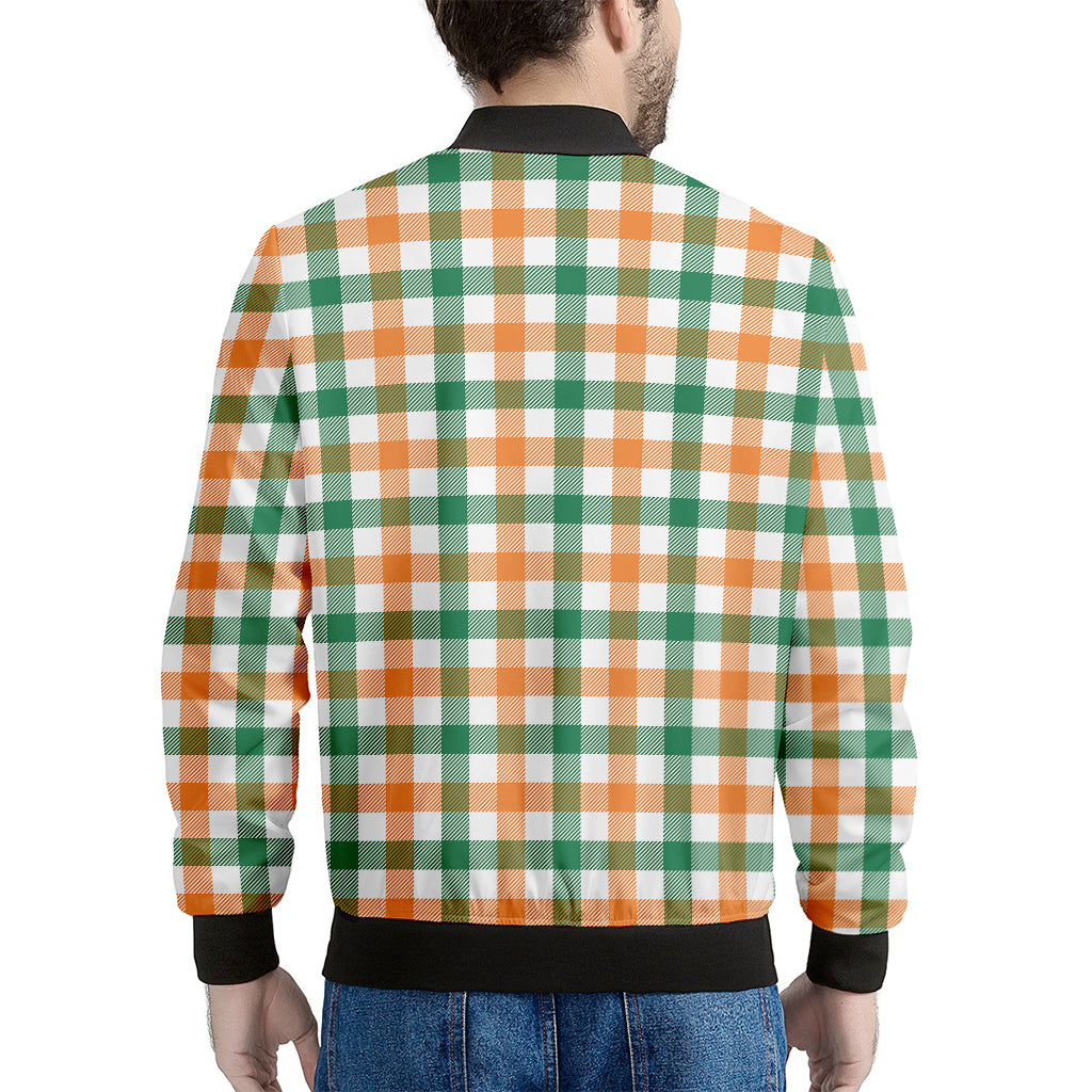 Irish Plaid St. Patrick's Day Print Men's Bomber Jacket