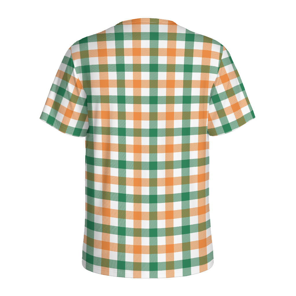 Irish Plaid St. Patrick's Day Print Men's Sports T-Shirt