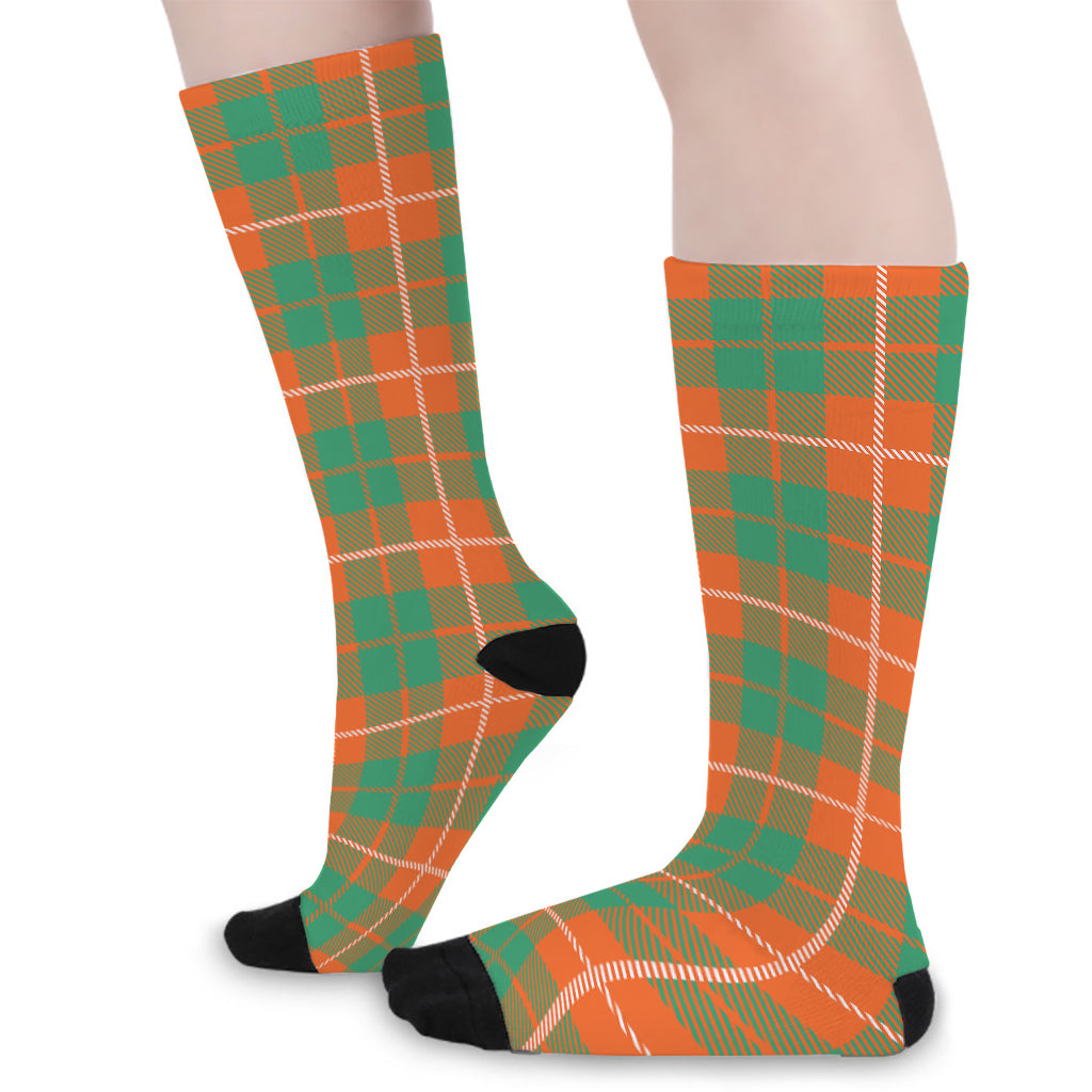 Irish Saint Patrick's Day Tartan Print Long Socks