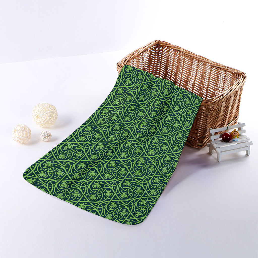 Irish Shamrock Pattern Print Towel