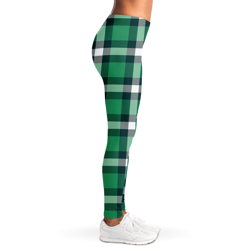 Irish St. Patrick's Day Plaid Print Women's Leggings