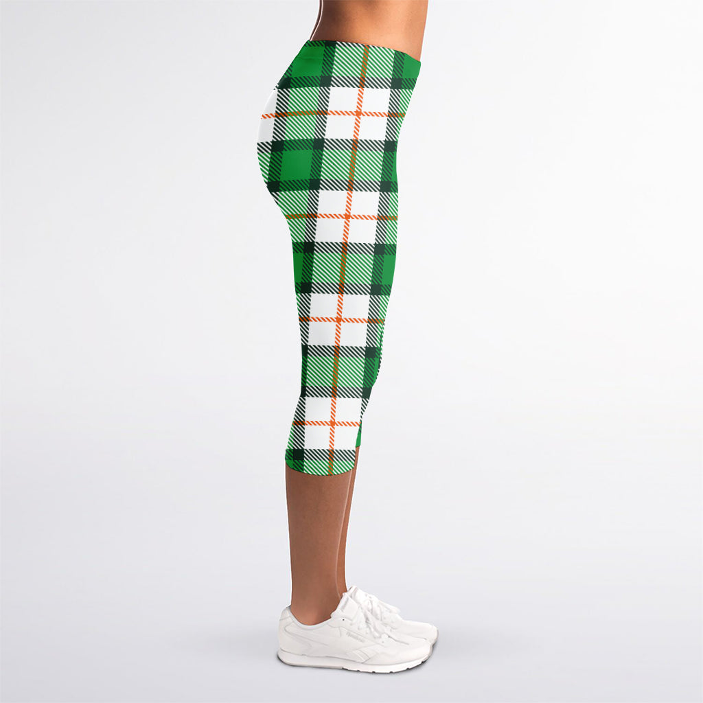 Irish Tartan St. Patrick's Day Print Women's Capri Leggings