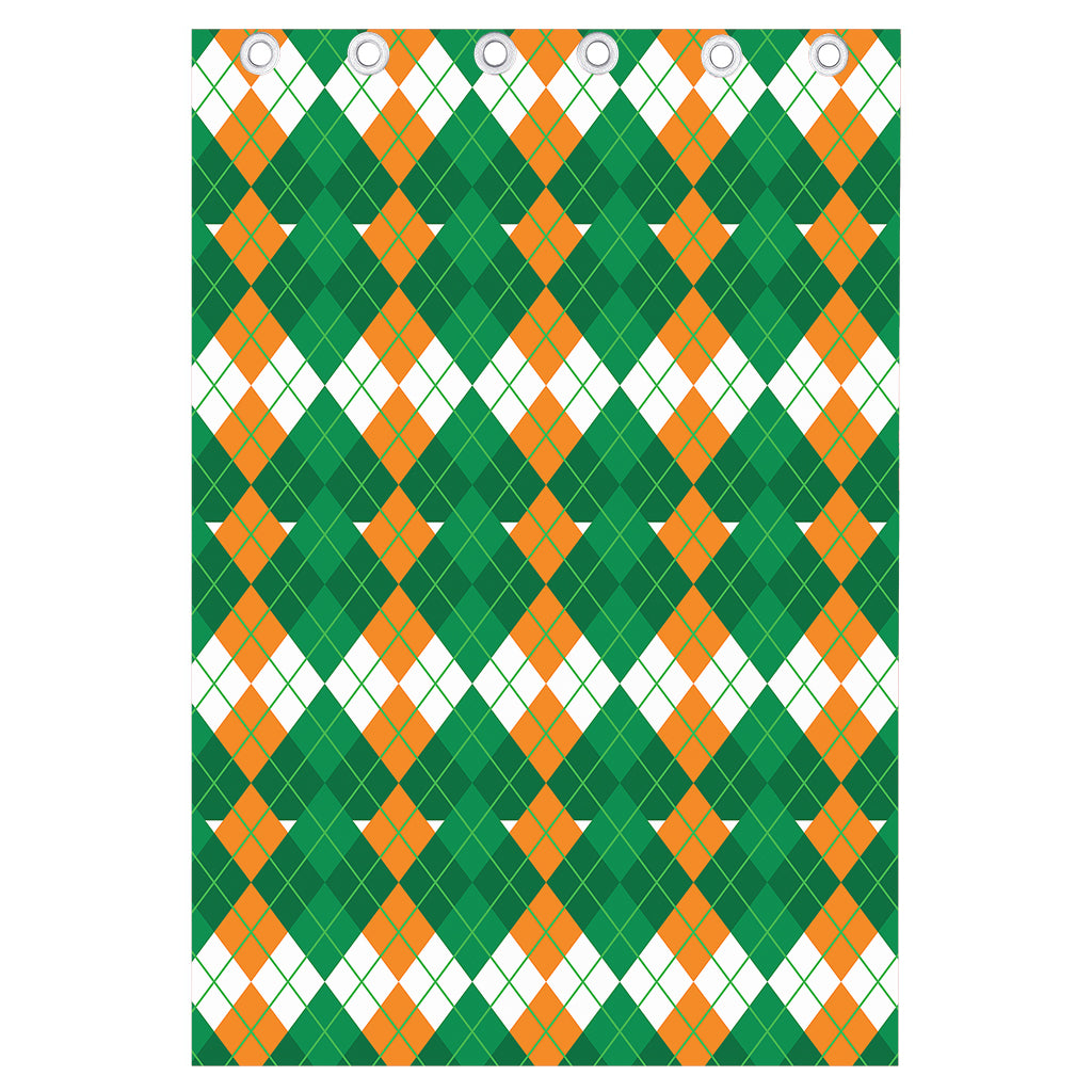 Irish Themed Argyle Pattern Print Curtain