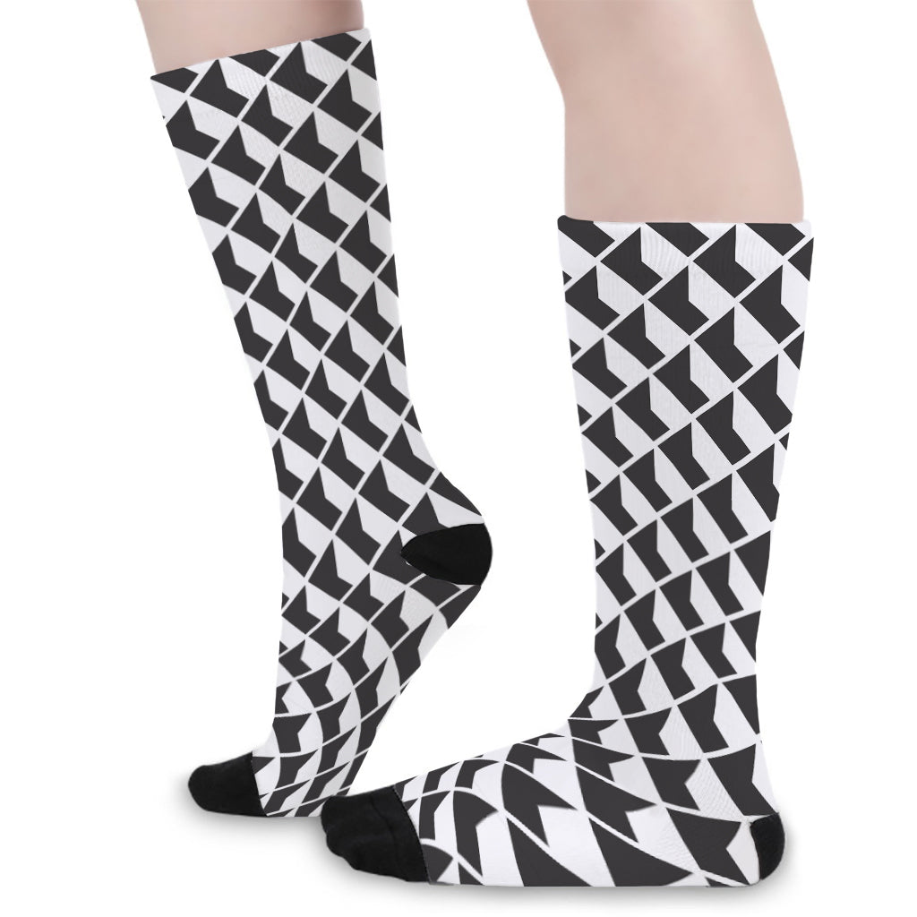 Isometric Geometric Pattern Print Long Socks