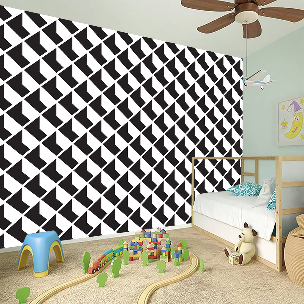 Isometric Geometric Pattern Print Wall Sticker
